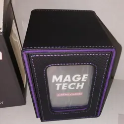 Mage Tech Commander Deck Box for MTG Magnetic Card Holder Black/Purple - Image 4
