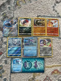 Lot of 7 Pokemon Cards - Empoleon EX, Suicune Holo, Vanillish Reverse Holo 2017. - Image 1
