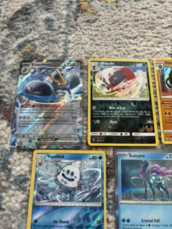 Lot of 7 Pokemon Cards - Empoleon EX, Suicune Holo, Vanillish Reverse Holo 2017. - Image 2