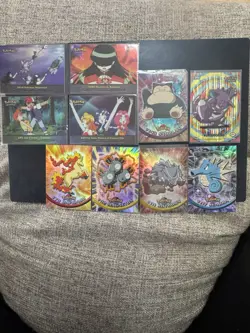 LOT OF 10 POKEMON HOLO TOPPS SERIES 1 CARDS NM SNORLAX NIDOKING ART STICKER - Image 1