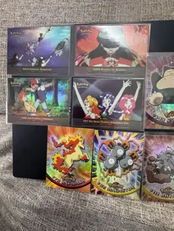 LOT OF 10 POKEMON HOLO TOPPS SERIES 1 CARDS NM SNORLAX NIDOKING ART STICKER - Image 2