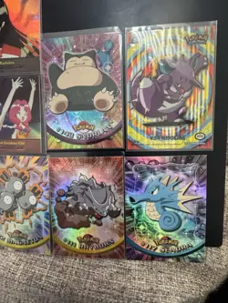 LOT OF 10 POKEMON HOLO TOPPS SERIES 1 CARDS NM SNORLAX NIDOKING ART STICKER - Image 3