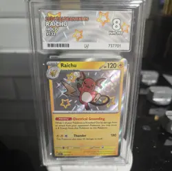 Raichu 132/091 Ace 8 Paldean Fates Baby Shiny Holo Rare Graded Pokemon TCG Card - Image 1