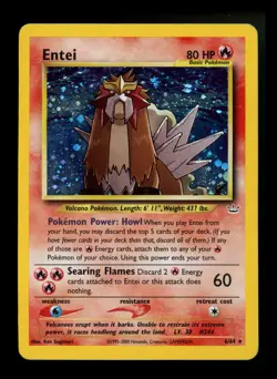 #2 Entei 6/64 Neo Revelation 2000 Holo Rare WOTC Pokemon Card TCG - Image 1