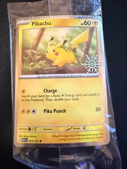 CRIMP ERROR - Pikachu 25/165 (Holiday Calendar) Stamped Pokemon 151 - Image 1