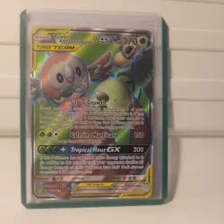 Pokemon Rowlet & Alolan Exeggutor GX 214/236 Ultra Rare Full Art Holo - Image 1