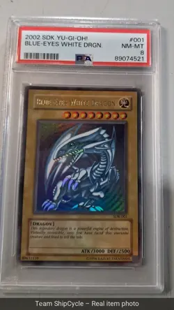 2002 YuGiOh blue eyes white dragon SDK 001 PSA 8 G2U - Image 3