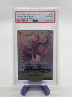 Bandai One Piece CCG Jewelry Bonney OP08-105 Alternate Art PSA 10 - Image 1