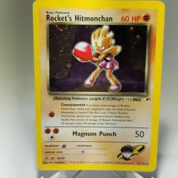 Pokemon TCG Rocket's Hitmonchan Gym Heroes 11/132 Holo Unlimited Holo Rare - Image 1