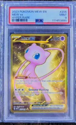 Pokemon Mew EX TCG Scarlet Violet 151 Holo Hyper Rare Card 205/165 PSA 9 - Image 1