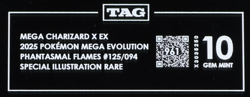 2025 Pokemon Phantasmal Flames 125/094 Mega Charizard X EX SIR TAG 10 (961) - Image 3