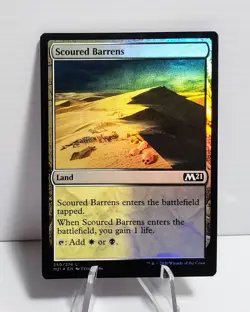 X 1 Scoured Barrens FOIL Core Set 2021 NM Land Common MTG Magic The Gathering - Image 1