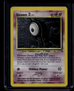 Pokemon TCG Unown A 14/75 Neo Discovery Holo Rare LP - Image 1