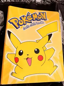 RARE Nintendo Pokemon TCG Pikachu 2-Ring 9-Pocket Hardcover Binder Vintage - Image 1