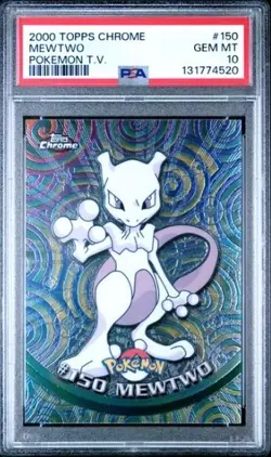 2000 Topps Pokemon Chrome Mewtwo Pokemon TV Card #150 PSA GEM-MT 10 NEW GRADE - Image 1