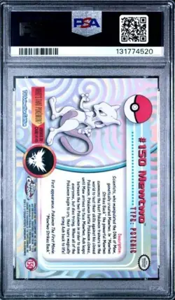 2000 Topps Pokemon Chrome Mewtwo Pokemon TV Card #150 PSA GEM-MT 10 NEW GRADE - Image 2