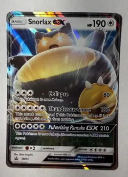 Pokemon TCG Snorlax GX SM05 Black Star Promo FULL ART HOLO - Image 1