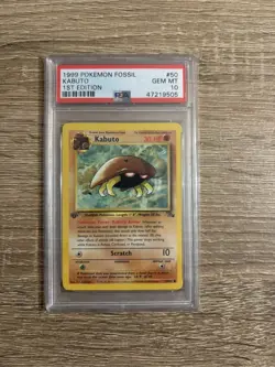 Pokemon TCG Fossil 1st Edition Kabuto PSA 10 - Image 1