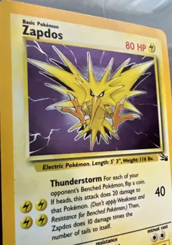 Pokemon TCG Zapdos Fossil Holo Card 15/62 Unlimited Rare, NM - Image 2