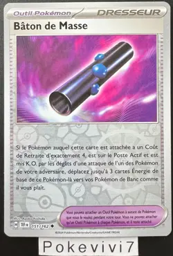 Carte Pokemon BATON DE MASSE 151/162 Reverse EV5 Ecarlate et Violet TEF FR NEUF - Image 1