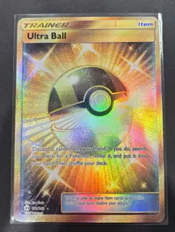 Pokemon TCG Ultra Ball Gold Secret Rare Holo Card 161/149 Sun and Moon Set - Image 2
