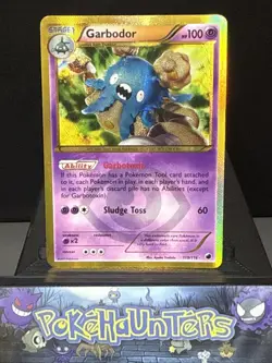 Pokemon Card Garbodor 119/116 Gold Plasma Freeze Secret Rare Light Play - Image 1