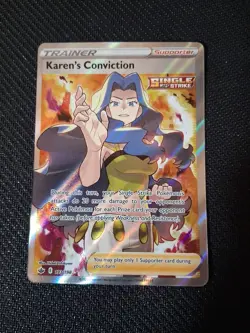 Pokemon TCG Karen's Conviction Sword & Shield Chilling Reign 193/198 Full Art - Image 1