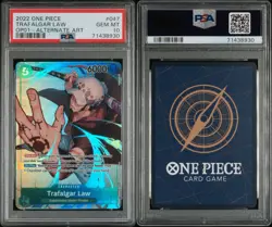 One Piece PSA 10 Trafalgar Law OP01-047 Errata English Romance Dawn Alt Art - Image 3