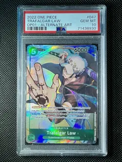 One Piece PSA 10 Trafalgar Law OP01-047 Errata English Romance Dawn Alt Art - Image 4