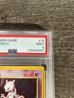 1999-2000 Pokemon Base Set Holo Mewtwo 10/102 PSA 9 Mint Rare - Image 3