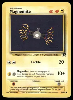 Pokemon Cards Magnemite 60/82 UNLIMITED Team Rocket WOTC Common NM - Image 1
