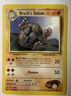 Pokemon TCG Card - Brock's Golem 20/132 Gym Heroes Rare Vintage - Image 1