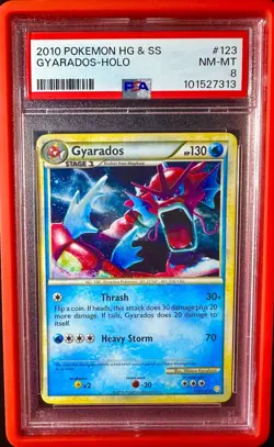 Gyarados (Shiny) 123/123 Heartgold & Soulsilver Holo Pokemon 2010 PSA 8 - Image 1