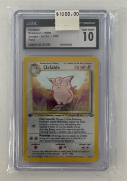 1999 Pokemon Clefable Jungle 1st Edition Holo 1/64 Gem Mint 10 - Image 1
