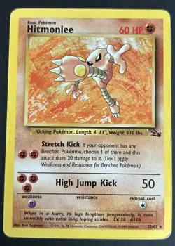 Pokemon TCG Hitmonlee 22/62 Fossil LP - Image 1