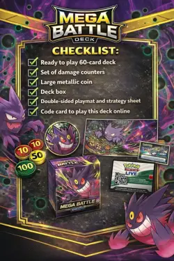 Pokemon Mega Gengar EX Battle Deck Factory Sealed 60-Card TCG w/ Holo Haunter - Image 3