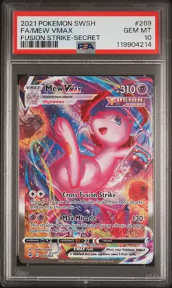 Mew VMAX 269/264 PSA 10 Gem Mint 2019 Fusion Strike SWSH08 Full Art Pokemon - Image 1