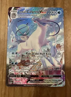 Pokemon TCG Ice Rider Calyrex Vmax Alt Art 203/198 Chilling Reign Set NM - Image 1