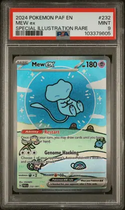 2024 POKEMON PAF EN-PALDEAN FATES SIR Bubble Mew #232 MEW EX PSA 9 - Image 1