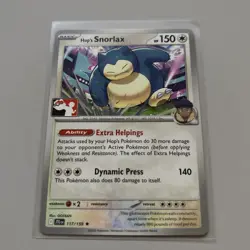 Hop’s Snorlax Pokemon TCG Prize Pack Series 7 Journey Together 117/159 Stamp NM - Image 1