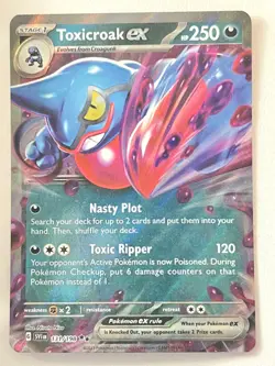 Toxicroak ex 131/198 Double Rare Scarlet & Violet Base Pokemon TCG Near Mint NM - Image 1