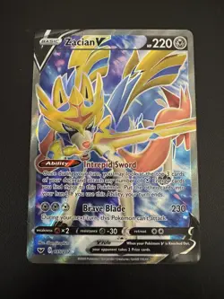 POKEMON TCG ZACIAN V 195/202 SWORD AND SHIELD BASE SET FULL ART!! - Image 1