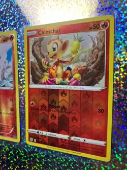 Pokemon TCG Reverse Holo Chimchar: Majestic Dawn 56/100; Steam Siege 18/114 - Image 3