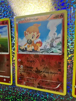Pokemon TCG Reverse Holo Chimchar: Majestic Dawn 56/100; Steam Siege 18/114 - Image 5