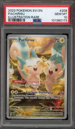 Pokemon Pachirisu Scarlet & Violet Illustration Rare #208 PSA 10 Gem Mint - Image 1
