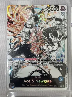 One Piece - ST22 Ace & Newgate - 1 Complete Set Blue & White Alt Arts (14 Cards) - Image 2