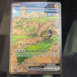 Iron Hands ex SIR 248/182 PAR Paradox Rift Pokemon Card Full Art Electric Type - Image 1