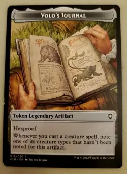 1x Volo's Journal Token (018/020) CLB Battle for Baldur's Gate MTG NM - Image 1