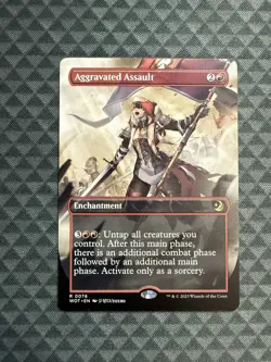 MTG Aggravated Assault #0076 Anime Borderless Rare Wilds of Eldraine: ET (WOT) - Image 1