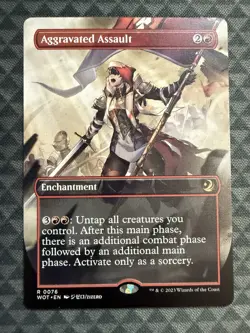 MTG Aggravated Assault #0076 Anime Borderless Rare Wilds of Eldraine: ET (WOT) - Image 2